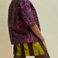 silk brocade shirt short sleeves in pink snakeskin and bronze with jewel bottons by atelier ferdinando fusco sorrento